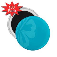 Hibiscus Sakura Scuba Blue 2 25  Magnets (100 Pack)  by Mariart