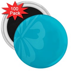 Hibiscus Sakura Scuba Blue 3  Magnets (100 Pack) by Mariart