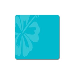 Hibiscus Sakura Scuba Blue Square Magnet