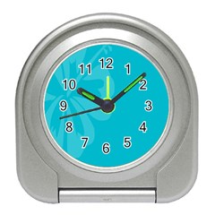 Hibiscus Sakura Scuba Blue Travel Alarm Clocks