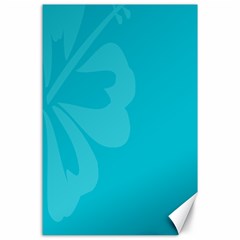 Hibiscus Sakura Scuba Blue Canvas 24  X 36  by Mariart