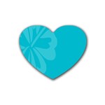 Hibiscus Sakura Scuba Blue Heart Coaster (4 pack)  Front