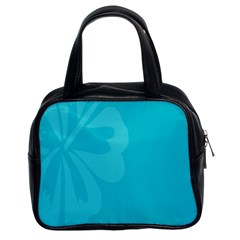 Hibiscus Sakura Scuba Blue Classic Handbags (2 Sides) by Mariart