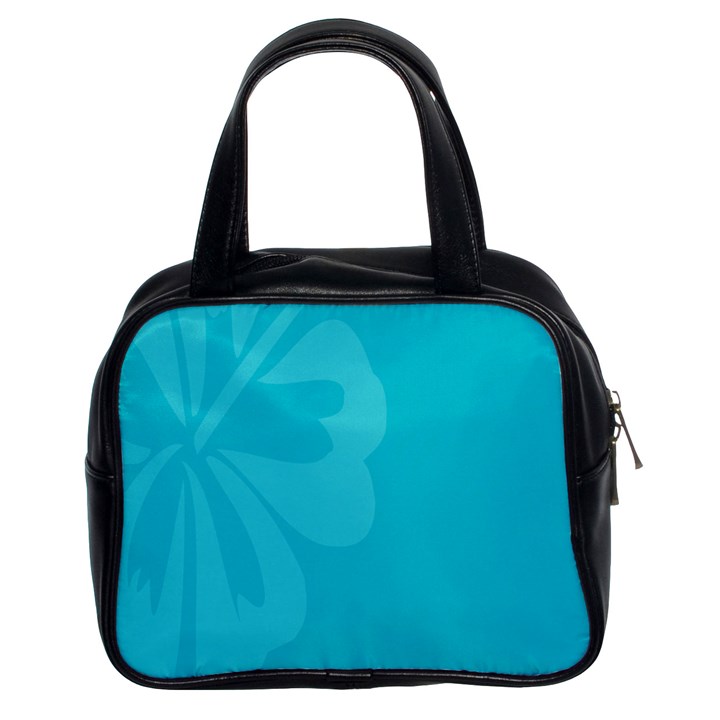 Hibiscus Sakura Scuba Blue Classic Handbags (2 Sides)