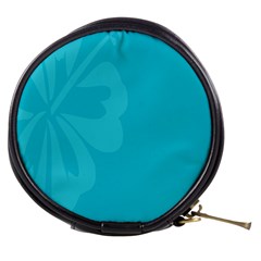 Hibiscus Sakura Scuba Blue Mini Makeup Bags by Mariart