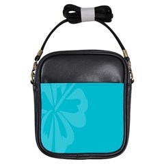 Hibiscus Sakura Scuba Blue Girls Sling Bags by Mariart