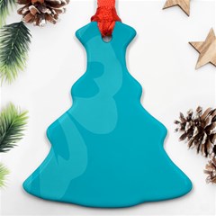 Hibiscus Sakura Scuba Blue Christmas Tree Ornament (two Sides) by Mariart