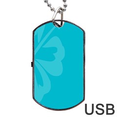 Hibiscus Sakura Scuba Blue Dog Tag Usb Flash (one Side) by Mariart