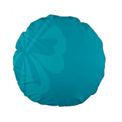 Hibiscus Sakura Scuba Blue Standard 15  Premium Round Cushions by Mariart