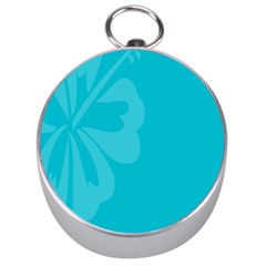 Hibiscus Sakura Scuba Blue Silver Compasses by Mariart