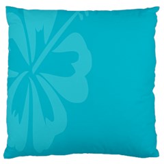 Hibiscus Sakura Scuba Blue Standard Flano Cushion Case (one Side) by Mariart