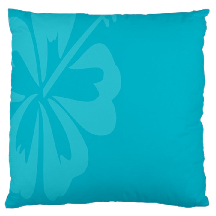 Hibiscus Sakura Scuba Blue Standard Flano Cushion Case (One Side)