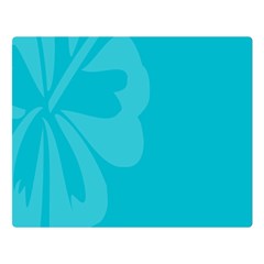 Hibiscus Sakura Scuba Blue Double Sided Flano Blanket (large)  by Mariart