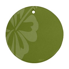 Hibiscus Sakura Woodbine Green Ornament (round)