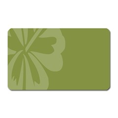 Hibiscus Sakura Woodbine Green Magnet (rectangular)