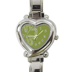 Hibiscus Sakura Woodbine Green Heart Italian Charm Watch by Mariart