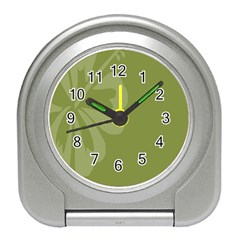 Hibiscus Sakura Woodbine Green Travel Alarm Clocks by Mariart