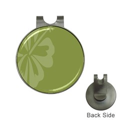 Hibiscus Sakura Woodbine Green Hat Clips With Golf Markers by Mariart