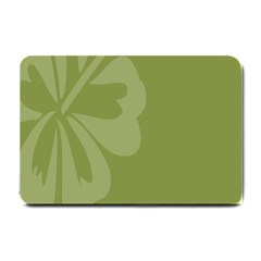 Hibiscus Sakura Woodbine Green Small Doormat  by Mariart