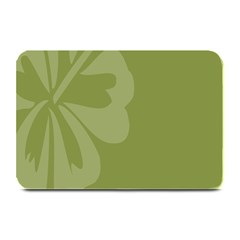 Hibiscus Sakura Woodbine Green Plate Mats by Mariart