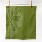 Hibiscus Sakura Woodbine Green Face Towel Front