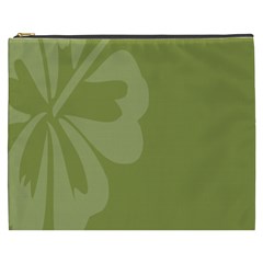 Hibiscus Sakura Woodbine Green Cosmetic Bag (xxxl)  by Mariart