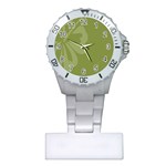 Hibiscus Sakura Woodbine Green Plastic Nurses Watch Front