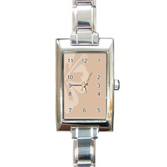 Hibiscus Sakura Toasted Almond Grey Rectangle Italian Charm Watch