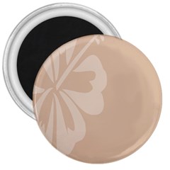 Hibiscus Sakura Toasted Almond Grey 3  Magnets by Mariart