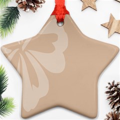 Hibiscus Sakura Toasted Almond Grey Ornament (star) by Mariart