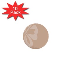 Hibiscus Sakura Toasted Almond Grey 1  Mini Buttons (10 Pack)  by Mariart