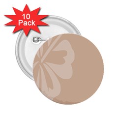 Hibiscus Sakura Toasted Almond Grey 2 25  Buttons (10 Pack)  by Mariart