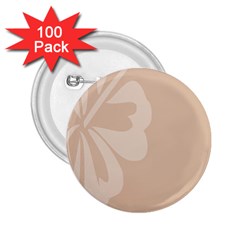 Hibiscus Sakura Toasted Almond Grey 2 25  Buttons (100 Pack)  by Mariart