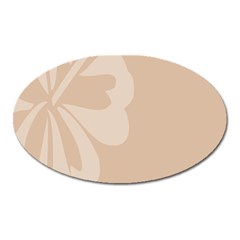 Hibiscus Sakura Toasted Almond Grey Oval Magnet by Mariart