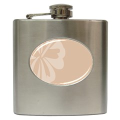 Hibiscus Sakura Toasted Almond Grey Hip Flask (6 Oz) by Mariart