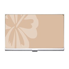 Hibiscus Sakura Toasted Almond Grey Business Card Holders by Mariart