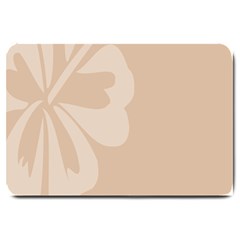 Hibiscus Sakura Toasted Almond Grey Large Doormat  by Mariart