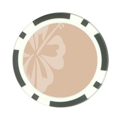 Hibiscus Sakura Toasted Almond Grey Poker Chip Card Guard by Mariart