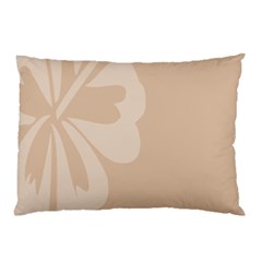 Hibiscus Sakura Toasted Almond Grey Pillow Case by Mariart