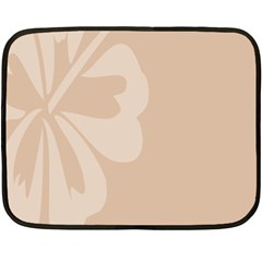 Hibiscus Sakura Toasted Almond Grey Fleece Blanket (mini) by Mariart