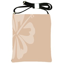 Hibiscus Sakura Toasted Almond Grey Shoulder Sling Bags by Mariart