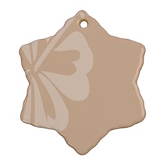 Hibiscus Sakura Toasted Almond Grey Ornament (snowflake) by Mariart