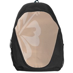 Hibiscus Sakura Toasted Almond Grey Backpack Bag by Mariart