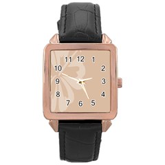 Hibiscus Sakura Toasted Almond Grey Rose Gold Leather Watch  by Mariart