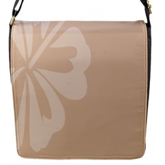 Hibiscus Sakura Toasted Almond Grey Flap Messenger Bag (s) by Mariart