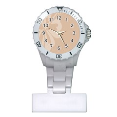 Hibiscus Sakura Toasted Almond Grey Plastic Nurses Watch by Mariart