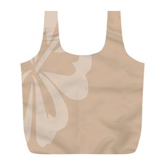 Hibiscus Sakura Toasted Almond Grey Full Print Recycle Bags (l)  by Mariart