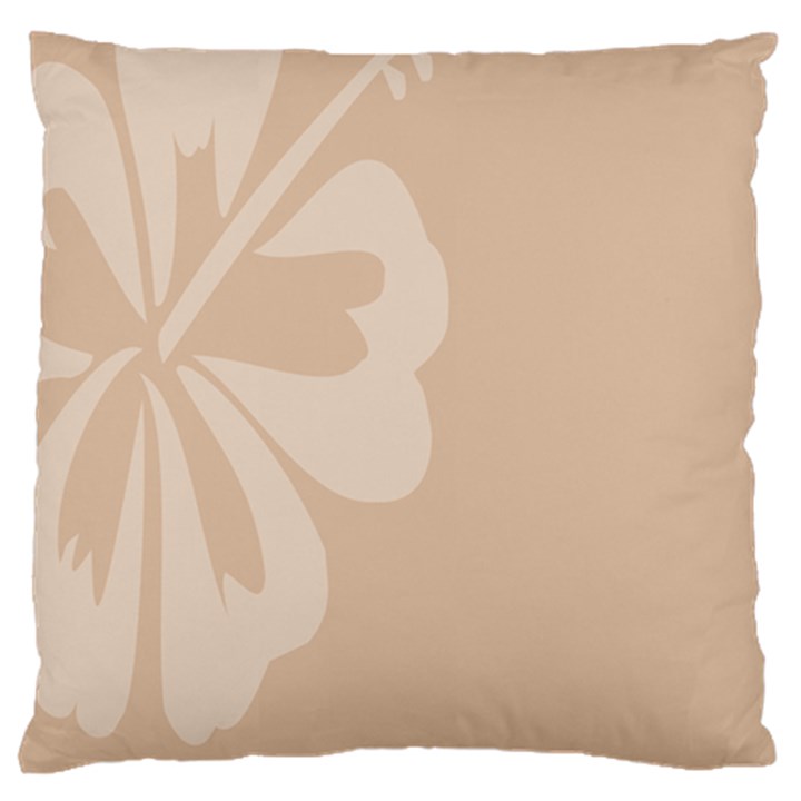 Hibiscus Sakura Toasted Almond Grey Standard Flano Cushion Case (Two Sides)