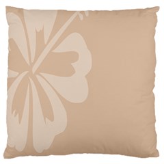 Hibiscus Sakura Toasted Almond Grey Large Flano Cushion Case (one Side) by Mariart