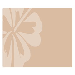 Hibiscus Sakura Toasted Almond Grey Double Sided Flano Blanket (small) 